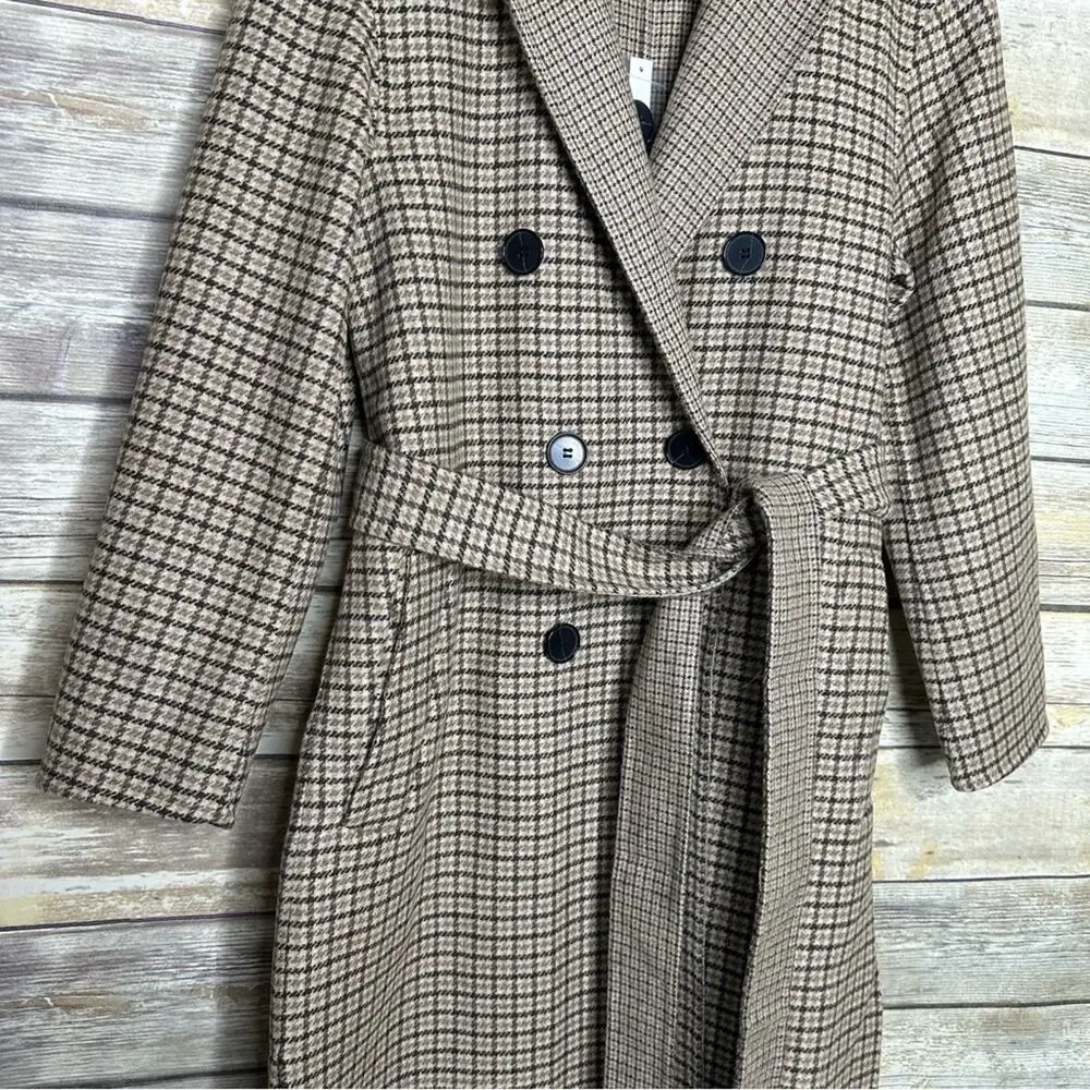 NWT Madewell XS Double-Faced Brushed Long Coat belted